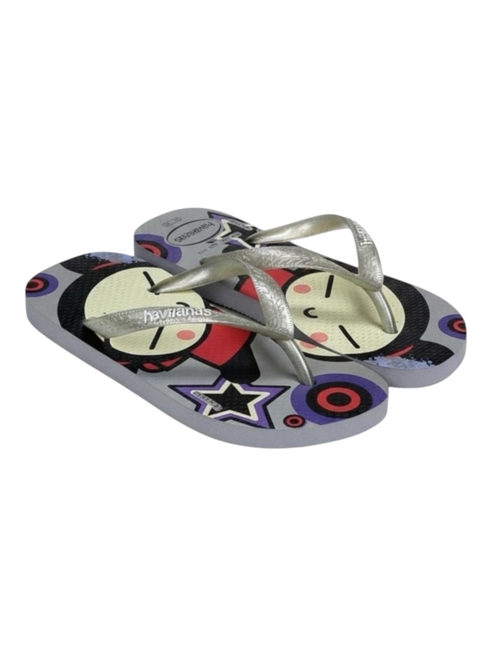 Havaianas x VOOZ ☼ Thong Flip Flop Sandals ☼ Decorative Crystalized Studs ☼ Grey - Picture 10 of 16